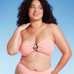 Women's Pucker Textured Center Front Shell Detail Bandeau Bikini Top - Wild Fable™ -Selfie Leslie GUEST 81c3b216 171e 4eff af7e e38773a2128a