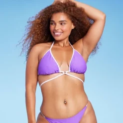 Women's Strappy Ring Front Triangle Bikini Top - Wild Fable™ Purple -Selfie Leslie GUEST 83227e34 bda3 4580 a111 25f1c2a1cac2