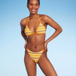 Women's Extra Cheeky Extra High Leg Crochet Bikini Bottom - Wild Fable™ Multi Orange Striped -Selfie Leslie GUEST 85947339 8362 4cf4 b409 8da8d729e6ac