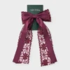Satin Ribbon/Floral Lace Bow Hair Barrette - Wild Fable™ Burgundy -Selfie Leslie GUEST 882971dd 265c 4316 afe7 7e60a76dd730