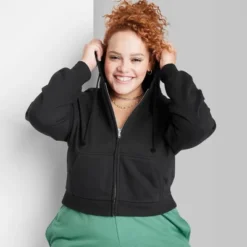 Women's Cropped Zip-Up Hoodie - Wild Fable™ -Selfie Leslie GUEST 89666829 61be 44a4 a21b 16b8d85d08ad