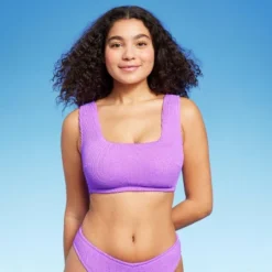 Women's Pucker Square Neck Wide Strap Bralette Bikini Top - Wild Fable™ -Selfie Leslie GUEST 89891193 a216 43a3 93ad fa415eea7250