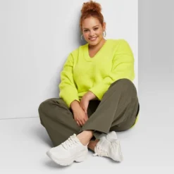 Women's V-Neck Fuzzy Oversized Pullover Sweater - Wild Fable™ -Selfie Leslie GUEST 8a255a13 cd04 41f4 b92c 22fd5f18f60f