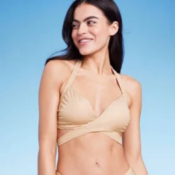 Women's Longline Wrap Front Bralette Bikini Top - Wild Fable™ Gold -Selfie Leslie GUEST 8c1d1f93 cee9 4fa6 9841 cc9c8fc1ab09