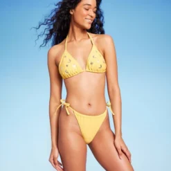 Women's Side-Tie Ultra High Leg Adjustable Coverage Bikini Bottom - Wild Fable™ Yellow -Selfie Leslie GUEST 8e44957e 352e 4e7b 8921 6113307f516d