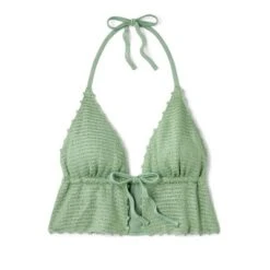 Women's Crochet Tie-Front Longline Bikini Top - Wild Fable™ Soft Green -Selfie Leslie GUEST 8f19ad2b feb9 4b63 bbdd cd48b44520bf
