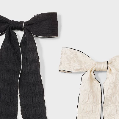 Bow Pelican Hair Clip Set 2pc - Wild Fable™ Black/White 4 Bow Pelican Hair Clip Set 2pc - Wild Fable™ Black/White - Image 2