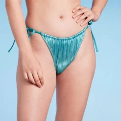 Women's Foil Strappy Extra High Leg Super Cheeky Bikini Bottom - Wild Fable™ Teal Blue -Selfie Leslie GUEST 91d8a6a3 ea6a 4aff ad91 1fcf5e439dcf