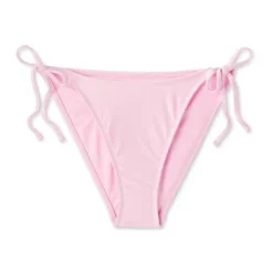 Women's Side-Tie Scoop Front High Leg Cheeky Bikini Bottom - Wild Fable™ Light Pink Lurex -Selfie Leslie GUEST 988fed45 2a75 4d31 ad99 190ef987fa51
