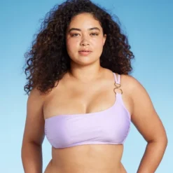 Women's Ring Detail One Shoulder Bralette Bikini Top - Wild Fable™ Shiny Light Purple -Selfie Leslie GUEST 9966bc5d 89fd 4283 b001 66428430cdb3