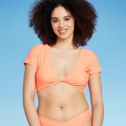 Women's Twist-Front Short Sleeve Bralette Bikini Top - Wild Fable™ 12 Women's Twist-Front Short Sleeve Bralette Bikini Top - Wild Fable™ -Selfie Leslie GUEST 9984104b e652 4f42 a362 298e22baa07a