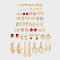 Floral And Heart Earring Set 30pc- Wild Fable™ Red/Gold/Pink -Selfie Leslie GUEST 9a942c53 c879 44fb aff1 282c6370775f