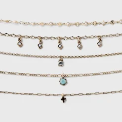 Mixed Charms And Tassel Choker Necklace Set 5pc - Wild Fable™ Gold -Selfie Leslie GUEST 9b8f6fd0 e82e 416b 8d39 24a162cade60