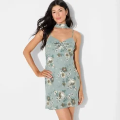 Women's Twist Front Scarf Mini Dress - Wild Fable™ Dark Green Floral 8 Women's Twist Front Scarf Mini Dress - Wild Fable™ Dark Green Floral -Selfie Leslie GUEST a1934972 360e 4b95 8ec2 53574731a7e8