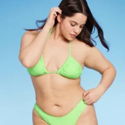 Women's Terry Textured U-Neck Multi-Way Bralette Bikini Top - Wild Fable™ Tropical Green -Selfie Leslie GUEST a309b754 293d 4983 8e44 cd10635dae70