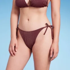 Women's Side-Tie High Leg Extra Cheeky Bikini Bottom - Wild Fable™ Brown -Selfie Leslie GUEST a338ecaf 94ed 450b 9e93 5e5fa445dafd