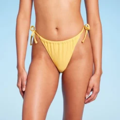 Women's Side-Tie Ultra High Leg Adjustable Coverage Bikini Bottom - Wild Fable™ Yellow -Selfie Leslie GUEST a3f2911b 4a02 405c b2e7 57f592422947