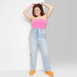 Women's Super-High Rise Distressed Straight Jeans - Wild Fable™ Light Wash -Selfie Leslie GUEST a54007a5 e913 496f 9b1f d4ca567c83b3