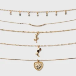 Mixed Rose And Heart Choker Necklace Set 5pc - Wild Fable™ Gold 7 Mixed Rose And Heart Choker Necklace Set 5pc - Wild Fable™ Gold -Selfie Leslie GUEST a6181f8f 2e6b 4d82 a09f ab66831df724