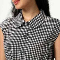 Women's Mini Cap Sleeve Elastic Waistband Mini Dress - Wild Fable™ Black Gingham -Selfie Leslie GUEST a6bea334 b22a 46fc 8a00 57e72485d886