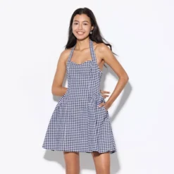 Women's Mini Dress - Wild Fable™ Navy Blue Gingham -Selfie Leslie GUEST a912cafc b82a 4a8e 91cd c37b061710ee