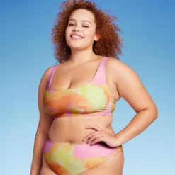 Women's Bralette Bikini Top - Wild Fable™ Pink/Orange/Yellow Tie-Dye -Selfie Leslie GUEST a9578fad 9064 46a5 bc5a b7a7d7e57e3a