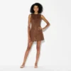 Women's Faux Suede Button-Front Mini A-Line Dress - Wild Fable™ Brown -Selfie Leslie GUEST ac0e6213 ecb4 4495 a527 5f6aa3b4417d
