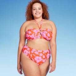 Women's High Leg Extra Cheeky Low-Rise Bikini Bottom - Wild Fable™ Orange/Pink Tropical Print -Selfie Leslie GUEST add20b1b d2ed 458c 8ae8 d8cb55ca8f66