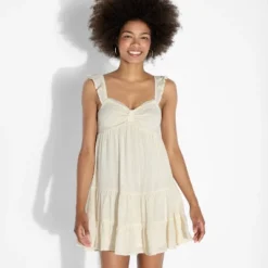 Women's Mini Embroidered Flutter Cap Sleeve Babydoll Dress - Wild Fable™ White -Selfie Leslie GUEST af477e47 2f34 4fff 9f88 785d26be2105