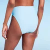 Women's High Leg Cheeky High Waist Bikini Bottom - Wild Fable™ Light Blue