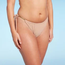 Women's Chain Detail Side-Tie Adjustable Coverage Bikini Bottom - Wild Fable™ Brown -Selfie Leslie GUEST bd183825 160d 4020 9a34 258462e54e57