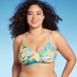 Women's Scoop Neck Bralette Bikini Top - Wild Fable™ Multi Tropical Print -Selfie Leslie GUEST c171c0eb fb26 4f3c a030 a95c932943d3