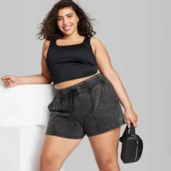 Women's High-Rise Fleece Shorts - Wild Fable™ -Selfie Leslie GUEST c2e4da47 8d9e 4ffa 8b65 98dc64cce651