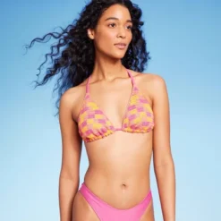 Women's Space Dye Crochete Triangle Bikini Top - Wild Fable™ Orange/Magenta -Selfie Leslie GUEST c593c657 1607 4e0e bb41 5b336b5f14fb