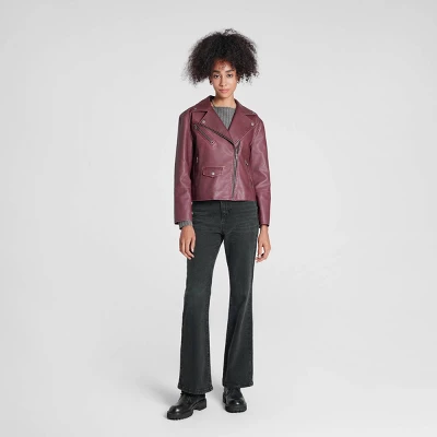 Women's Faux Leather Biker Jacket - Wild Fable™ 4 Women's Faux Leather Biker Jacket - Wild Fable™ - Image 2