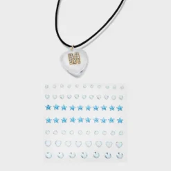 Acrylic Heart With Face Gems Pendant Necklace - Wild Fable™ Clear/Black -Selfie Leslie GUEST ca1856fc d188 45a5 8ceb 68e20f39b176