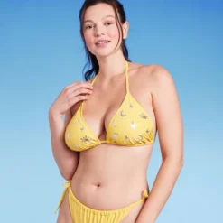 Women's Sequin Detail Triangle Bikini Top - Wild Fable™ Yellow -Selfie Leslie GUEST cd600136 4ac3 4d14 b822 560adbf5c194