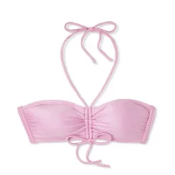 Women's Cinch-Front Halter Bandeau Bikini Top - Wild Fable™ Shiny Pink -Selfie Leslie GUEST ce37c3ae 1db6 4f8f 9922 352047f61c5e