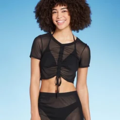 Women's Mesh Drawstring Ruched Cover Up Top - Wild Fable™ -Selfie Leslie GUEST d09a2627 5a7f 4d5c 9682 e74d7b666198