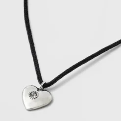 Heart Cord And Ear Pendant Necklace Set 2pc - Wild Fable™ Black/Silver -Selfie Leslie GUEST d21bf26e 66d0 4201 a3dc 3dd23f5d78d5