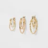 Click Top Faux Duo Hoop Earring Set 3pc - Wild Fable™