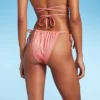 Women's Side-Tie Adjustable High Leg Bikini Bottom - Wild Fable™ Pink Lurex -Selfie Leslie GUEST d56836b4 0773 41cf 9a71 81bc37b7466d