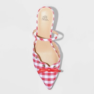 Women's Lysandra Gingham Eyelet Kitten Heels - Wild Fable™ Red 4 Women's Lysandra Gingham Eyelet Kitten Heels - Wild Fable™ Red - Image 2