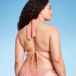 Women's U Bralette Multiway Bikini Top - Wild Fable™ Orange Tile Print -Selfie Leslie GUEST dc665877 e46b 4efb 8fcb 02aa3b1c3628