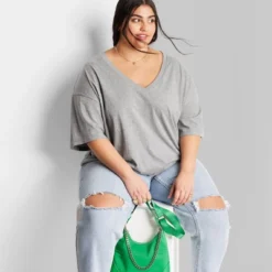 Women's Short Sleeve Relaxed Fit V-Neck T-Shirt - Wild Fable™ -Selfie Leslie GUEST de2f8a46 b446 4432 bdf2 c15fe5d5e799