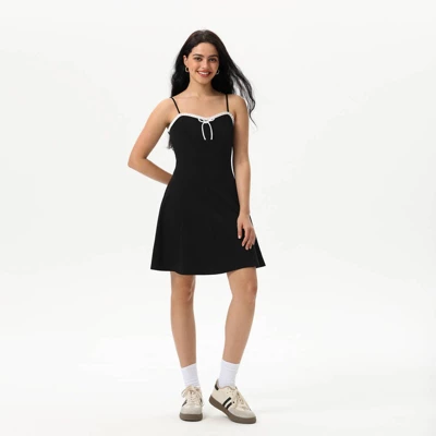 Women's Bow Ruffle Mini Dress - Wild Fable™ Black 4 Women's Bow Ruffle Mini Dress - Wild Fable™ Black - Image 2