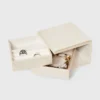 Metallic Leather Rotatable Jewelry Organizer - Wild Fable™ Cream: Faux Leather Storage Box, Adult Use, 5"x5"x3.5" -Selfie Leslie GUEST e4e1820d 0644 452c 84c9 b249dc6cfe23