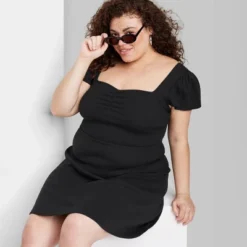 Women's Cap Short Sleeve Fit & Flare Knit Skater Dress - Wild Fable™ -Selfie Leslie GUEST e5363af8 56d6 4020 afac a04c27c52466