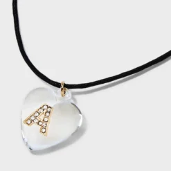 Acrylic Heart With Face Gems Pendant Necklace - Wild Fable™ Clear/Black -Selfie Leslie GUEST e855ce8a bbaf 4d84 944d 12e6bb198559