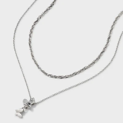Butterfly Pendant Necklace - Wild Fable™ Silver 5 Butterfly Pendant Necklace - Wild Fable™ Silver - Image 3